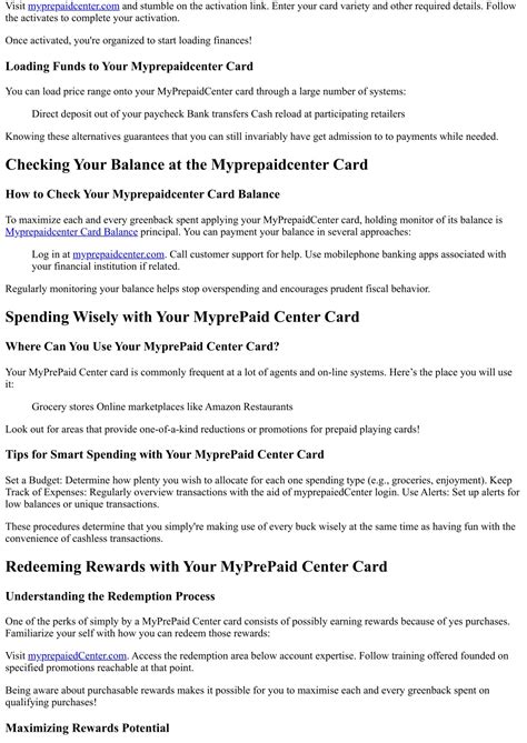 PPT - Maximize Every Dollar: Using Your Myprepaidcenter Card ...