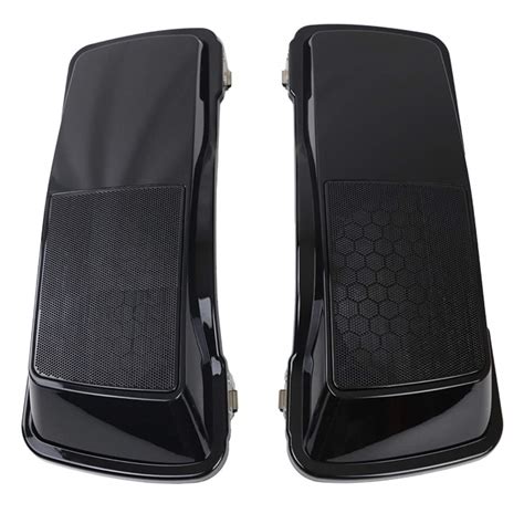 AUFER Gloss Black 6X9 Saddlebag Speaker Lids with Speaker Grilles For ...