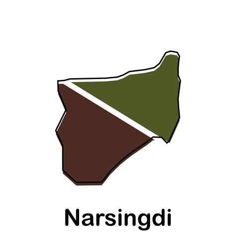 Map City of Narsingdi, isolated illustration of simplified administrative map of Bangladesh ...