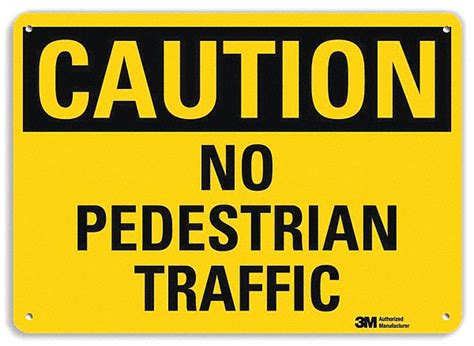 Plastic, 10 in x 14 in Nominal Sign Size, Plastic Pedestrian Traffic ...