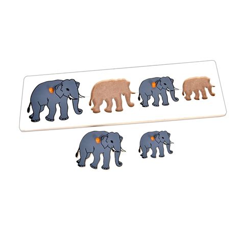 Buy Kidken Montessori Size Variation Inset Learning Board - Elephant ...