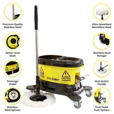 Cyclomop Heavy Duty Commercial & industrial Spin Mop and Bucket set ...