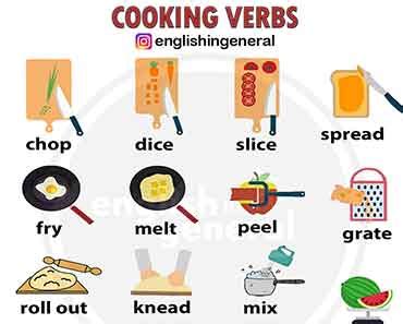 Image result for English Cooking Verbs Examples