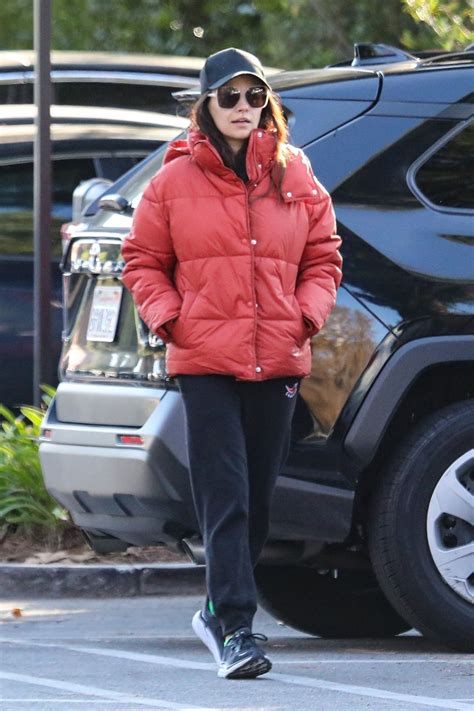 Mila Kunis Wears a Big Red Puffer Jacket - Los Angeles 12/14/2022 ...