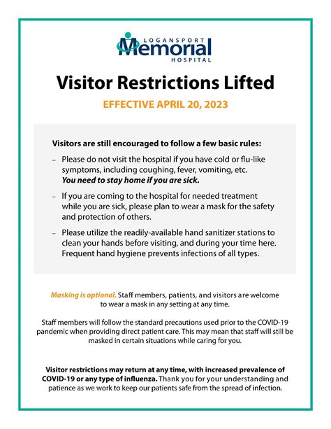 Visitor restrictions lifted at Logansport Memorial Hospital