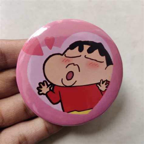 Shinchan kissing Badge – Dipped in Doodles