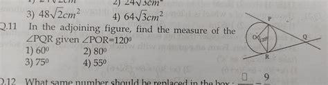In the adjoining figure, find the measure of the angle PQR given angle ...