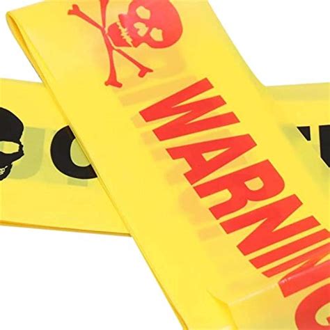 Warning Fright Tape for Crime Scene Theme & Halloween Decor (6 mt ...