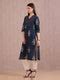 Navy Blue Pure Cotton Printed Kurti With Sequins Work