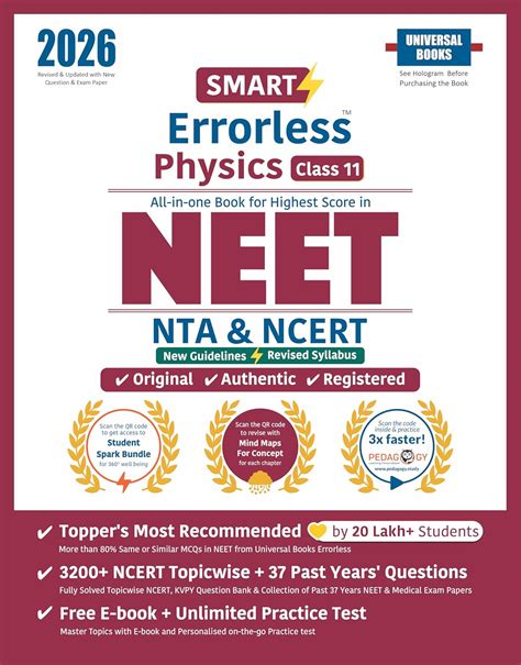 Buy Smart Errorless Physics NEET Class 11 (2026) - NCERT Based | 3000 ...