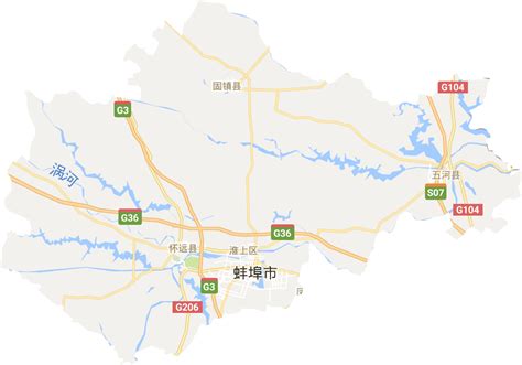 蚌埠市高清地形地图,蚌埠市高清谷歌地形地图