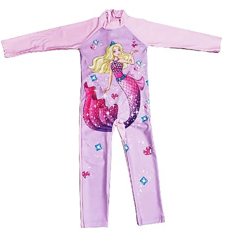 Fancydresswale Barbie Mermaid Full sleeve Swimsuit for kids ...
