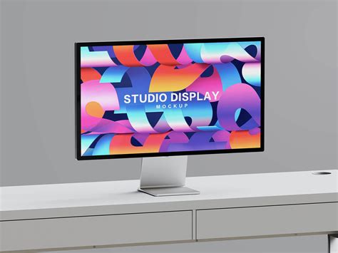 Free Workspace Apple Studio Display Mockup PSD - Good Mockups