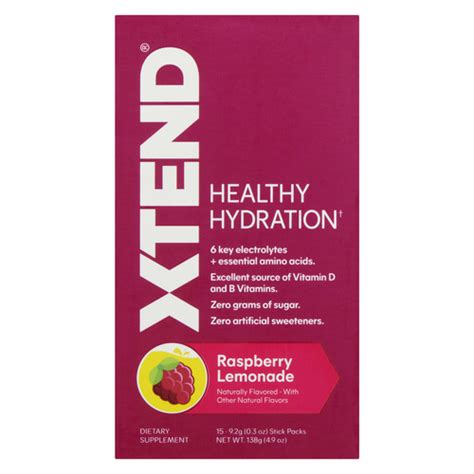 Buy XTEND Healthy Hydration Dietary Supplement Raspberry Lemonade 15 ...