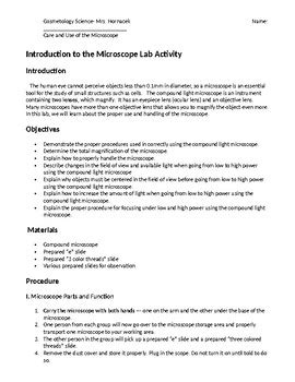 Image result for Introduction to Microscope Lab Answer Key