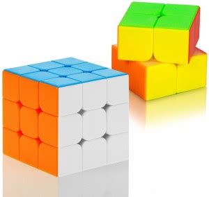 shreenik Combo Set of 2X2 and 3x3 high Speed sticker less Puzzle Cube ...