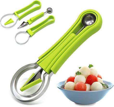 Amazon.com: Melon Baller Scoop Set,Watermelon Scooper,4 In 1 Stainless ...