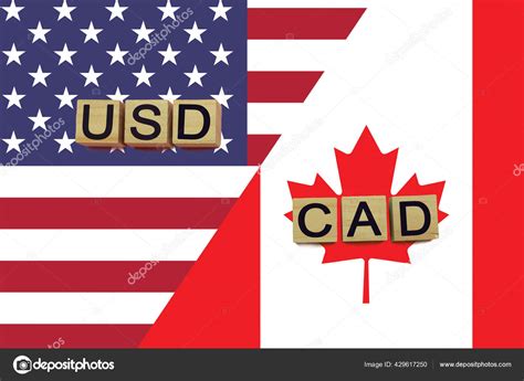 American Canadian Currencies Codes National Flags Background Usd Cad Currencies — Stock Photo ...