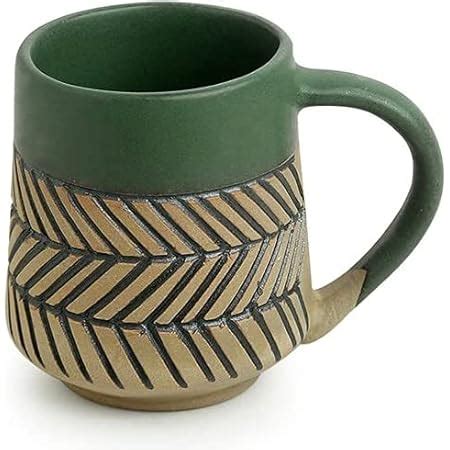 Buy Ellementry The Earth Ceramic Mug Set of Two| 150 ml | Colour: Blue ...