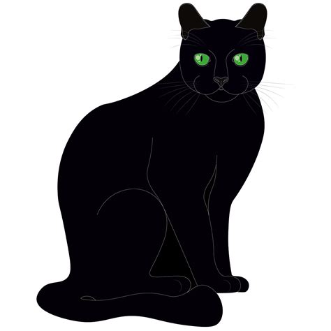 Black Cat Sitting Clip Art