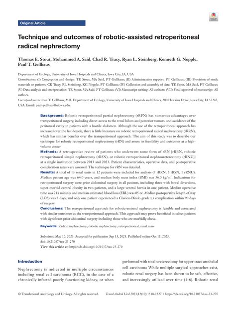Image result for Retroperitoneal Approach Nephrectomy