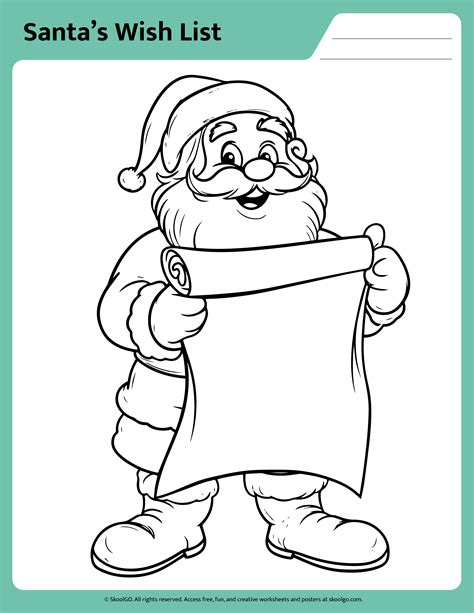 Printable Santa Coloring Worksheet for Holidays