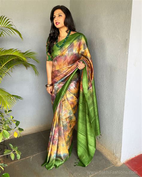 EE-S54591 Green Tiedye Sare – sakhifashions