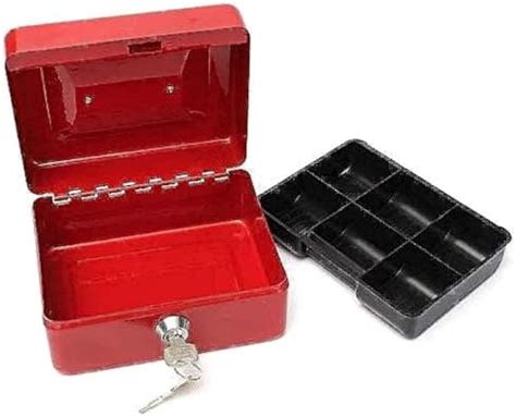 Stainless Steel Petty Cash Money Box Security Lock - RED : Amazon.in ...