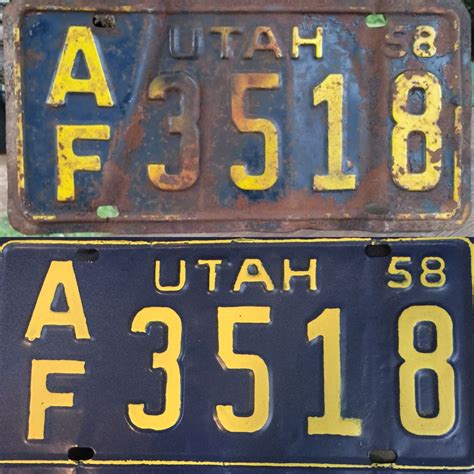 Utah Vintage Vehicle License Plate at William Emery blog