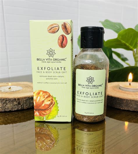 Bella Vita Organic Exfoliate Coffee Scrub For Face & Body, Blackhead ...