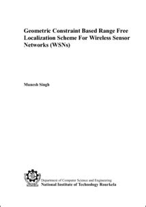 Geometric Constraint Based Range Free Localization Scheme For Wireless ...