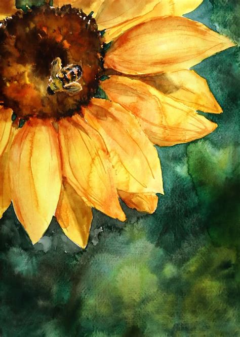 Image result for Watercolour Sunflower Tutorial