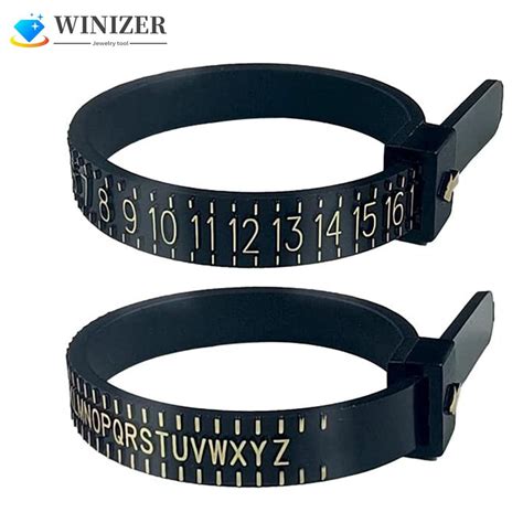 Cheap 2Pcs Black US UK Ring Sizer Measuring Tool Plastic Reusable ...