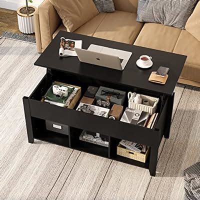 Buy NAFORT Wooden Lift Top Coffee Table with Hidden Compartments and ...