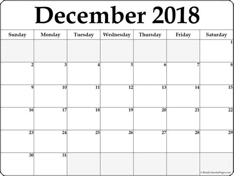 2018 December Calendar With Holidays | Calendar printables, Calendar ...