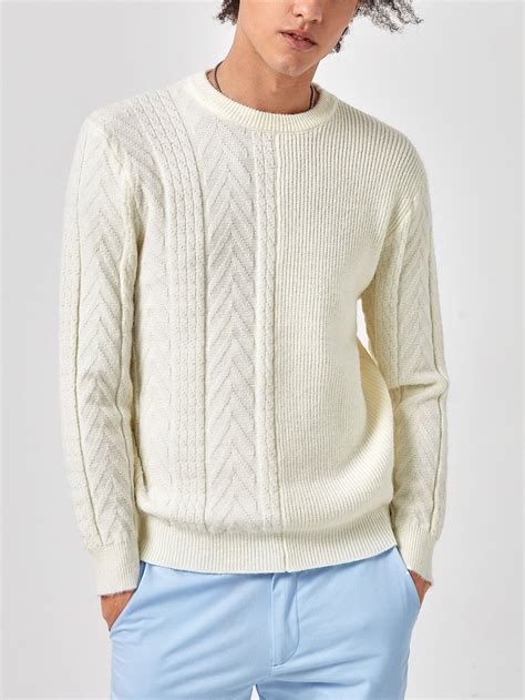 SHEIN Men Cable Knit Sweater | Knitwear men, Men sweater, Pullover men