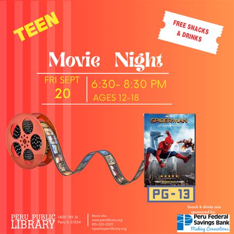 Teen Movie Night – Peru Public Library, Peru, Illinois