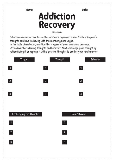 Image result for Substance Recovery Worksheets