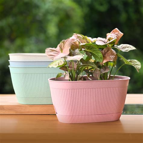 Eha Earth Friendly Eva 11.5 inch Self Watering Pots for Plants | Bamboo ...