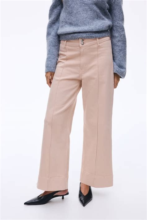 Women's Light coral pink Wide High Ankle Jeans | H&M IN
