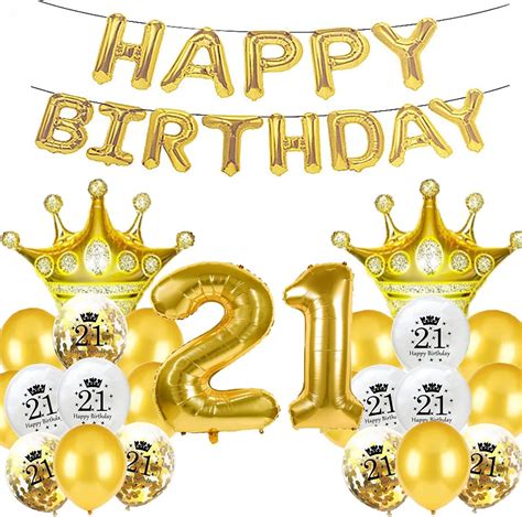 Amazon.com: WXLWXZ Sweet 21th Birthday Balloon 21th Birthday ...