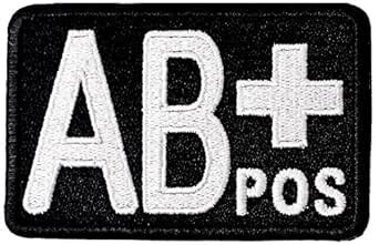 AB Positive Blood Type Embroidered Patch | Hook Loop Patches : Amazon ...