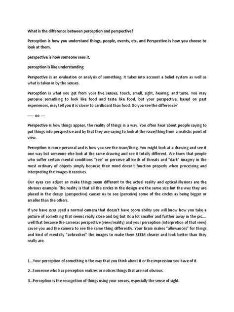 Perception and Perspective Comparison Chart 的图像结果