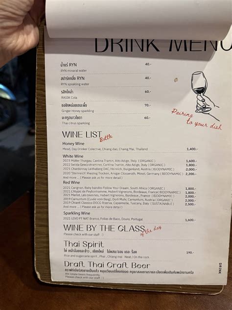 Menu at RASIK LOCAL KITCHEN restaurant, Chiang Mai