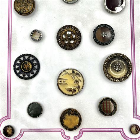 Lot Detail - Card of eighteen Victorian celluloid buttons.