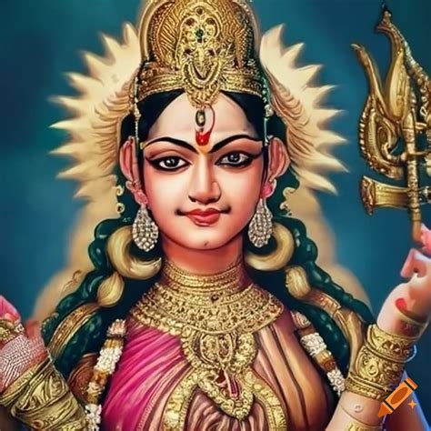 Depiction of an indian goddess on Craiyon