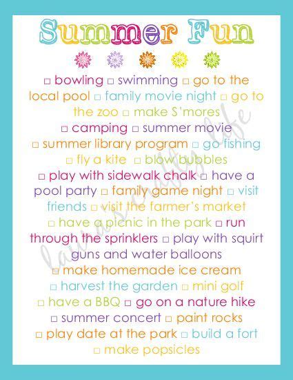 Summer Fun Checklist 的图像结果