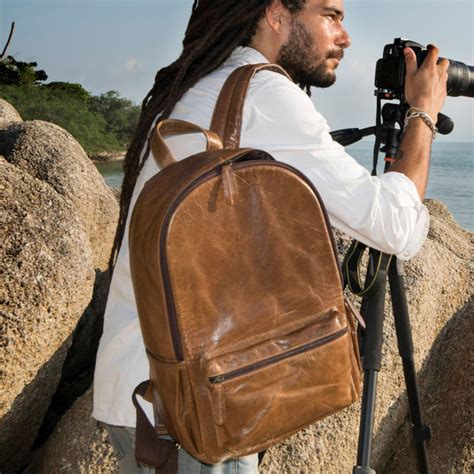 Leather Camera Backpack | High On Leather