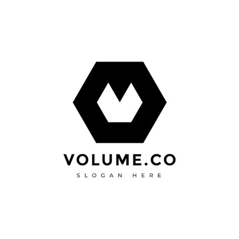 Volume brand digital technology logo design graphic vector | Premium Vector