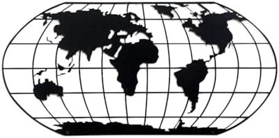 FOSTONEX Metal World Map Art Decor for Living room,Wall Hangings for ...